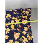 Nine Britton Navy Floral Scalloped V-Neck Blouse Size M Photo 5