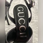 Gucci Authentic Black Leather Betsey Ankle Strap Heels Shoes Sz 36 Photo 3