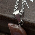 Handmade Agate Moon Necklace – Crystal Boho Pendant 18” Photo 0