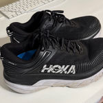 Hoka  Bondi 7 Black and White Athletic Shoes 7.5 Wide Photo 0