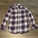 Old Navy Women’s  Blue, Red & Ivory Plaid Long Sleeve Shirt, Size XS Photo 0
