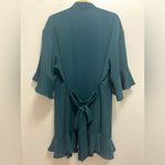 Birdy Grey  Robe Dress Ruffle Detail Waist Tie Emerald Green Size M / L Photo 4