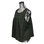 Gap army Green Cropped Sheer Blouse Beach Coastal Boho Present Hippie Granola M Photo 1