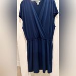 Tommy Bahama Navy Faux Wrap Jersey Dress Medium Coastal Granddaughter Resort Photo 2
