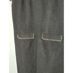 Newbury Kustom Tweed Sheath Dress Black With Gold Braid Chain Trim Lined Made In India L/14 Photo 3