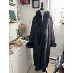Marvin Richards Vtg Reversible Long Faux Fur Coat Sz 1X Black Photo 1