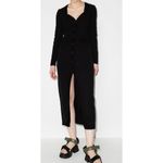 Anushka NANUSHKA Dana Black Cotton Tweed Knit Midi Dress Sweetheart Neck Size S Photo 1