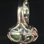 Sterling Silver Vintage BARSE Turquoise  Scroll Overlay Cocktail Ring Photo 10