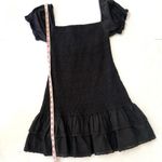 Maia Bergman Ada Smocked Black Puff Sleeve Drop Waist Mini Dress Size Small Photo 10