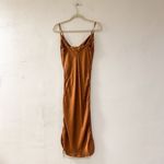 Wilfred  Only Ruched Slip Dress in Terrazzo Brown Medium Photo 2