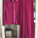Peppermayo  90s Muse Plisse Pants & Plisse Shirt SET Magenta size 2 Photo 0