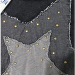 Boutique Oversized Star Patch 100% Cotton Boho Whimsy Embroidered Patchwork Top Photo 8