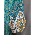 Temofon Summer Mini Dress Women's Medium Blue Floral Print Short Sleeve B82 Photo 4