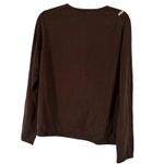 Liz Claiborne NWD Brown Floral Applique Button Front Cardigan Sweater Large Photo 1