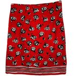 Talbots Vintage Red Stretch Cotton Pencil Skirt Ladybug Pattern EUC Size 2 Photo 3