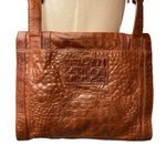 Kenneth Cole  New York Brown Croc Leather Messenger Crossbody Bag‎ Cognac Photo 3