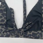 Good American  Bikini Top Sexy Boost Wide Band Animal Print Green Size Small NWT Photo 9