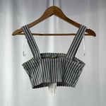 ZARA NWT  Striped Denim Crop Top in Blue White Size‎ Extra Small Photo 2