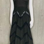 Vintage Lillie Rubin black lace sheer panel cotton halter top dress size 6 full Photo 6