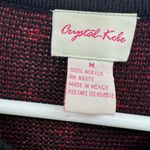 Crystal Kobe vintage button up sweater cardigan fall leaves embroidered M dots Gray Size M Photo 6