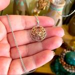 Sterling Silver Rose Gold Butterfly Necklace Silver Photo 2