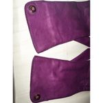 Loro Piana Purple Kidskin LEATHER/CASHMERE LINING GLOVES Med Made In Italy Photo 2