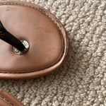 Banana Republic Leather Casual Flip Flops Tan and Blue Sandals Chic Size 8 GUC Photo 5