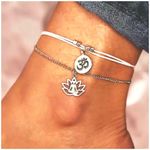 Boutique Double Strand Lotus Flower Anklet  Photo 0