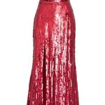 Mac Duggal SPAGHETTI STRAP V-NECK SLIP GOWN in lipstick sequins dress size 6 Photo 2