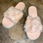 ASOS Light Pink Faux Fur Slide Sandals, Size 5 Photo 4