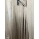Theia Alaina One Shoulder Gown Dress Silvershade Satin Size 4 NWT Flattering Silver Photo 10