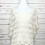 Staring At Stars Cream Open Knit Crochet Boxy Top Size Medium/Large Photo 4