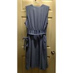 Croft & Barrow  Size 3X Blue Patterned Y-Neck Sleeveless Knee-Length Shirt Dress Photo 3