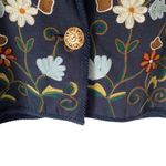 New Identity Navy Blue Cotton Embroidery Floral Jacket Crop size small Photo 1