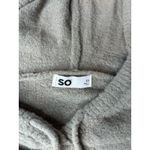 SO  Juniors Hoodie XS Beige Eyelash Plush Yard Loungewear Crop Khaki Womens NWT Photo 6
