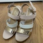 Bamboo  Pale Pink strappy slingback heels size US 6 Photo 1
