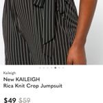 Kaileigh  Chic Black and White Striped Jumpsuit Photo 3