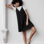 ADAY  Over In One Wrap Dress Black Medium EUC Photo 1