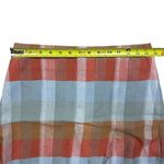 Madewell NWT Women's Sz 4 Single-Pleat Linen Mini Skirt Blue Orange Plaid Preppy Photo 6