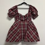 Anthropologie NEW  Maeve Maeve Puff Mini Dress In Plaid Large Holiday Preppy Fun Photo 6
