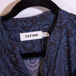 Cefinn Dixie Cotton Drawstring Long Sleeve Frill Maxi Dress Denim Blue Moire 6 Photo 1