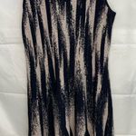 Nic+Zoe NWOT women’s black nude tan knit thick fit and flare sleeveless dress L Photo 0