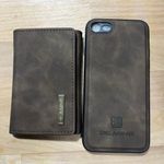 Iphone 7/8 brown leather case with wallet Photo 0