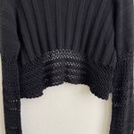 Baby Phat Vintage Y2K Black Crochet Bell Sleeve Open Drape Cropped Cardigan Photo 10