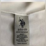 U.S. Polo Assn. Women's Varsity Jacket in Cream and Navy Photo 7