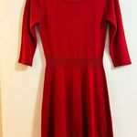 Iz Byer - Red Fit & Flare Sweater Dress w/ Scarf (NWOT) - Medium Photo 3