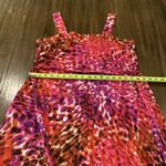 Natori  Ombre Animale print cotton poplin sundress fuschsia midi Dress L Photo 6