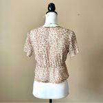 Le lis  | Animal Print Sheer Cropped Peplum Top Sz S Photo 3