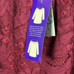 Catherines  Top Women's 4X Plus Burgundy Lined Lace Overlay Romantic Blouse NWT Photo 6