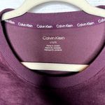 Calvin Klein  Velvet Logo Crew Neck Sweatshirt Maroon LG NWT Photo 1